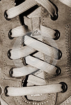 Nylon Shoelaces in Leather Shoe