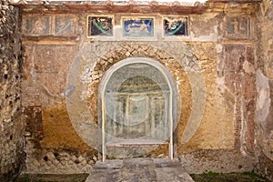 House of the skeleton. Herculaneum. Naples. Italy photo