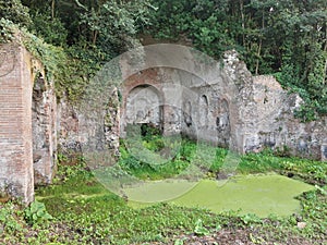 Nymphaeum of Egeria photographed in the park of Caffarella in Rome. Very indicative ancient ruins.