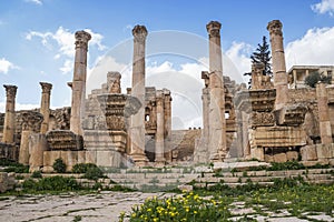 The Nymphaeum monument at Jerash ancient roman town