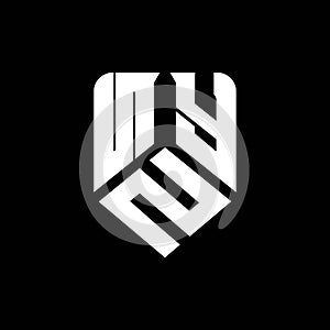 NYN abstract monogram shield logo design on white background.