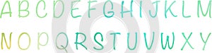 Watercolor style alphabeth