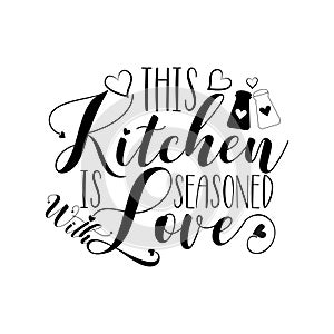 This kitchen is seasoned with love-positive calligraphy, with heart.