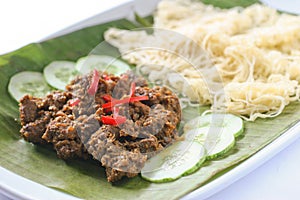 Nyonya roti jala with beef rendang