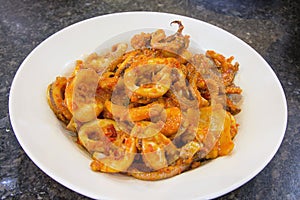 Nyonya Sambal Chili Calamari Dish