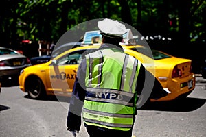 NYPD Cop Directing Traffic in NYC