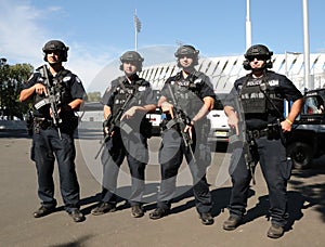 NYPD counter terrorism officers providing security