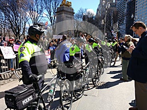 Bicycle Police Barricade, Bike Squad, March for Our Lives, Protest, Columbus Circle, NYC, NY, USA