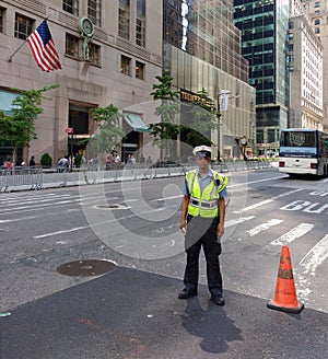 NYPD Traffic Officer, Trump Tower Security, New York City, NYC, NY, USA