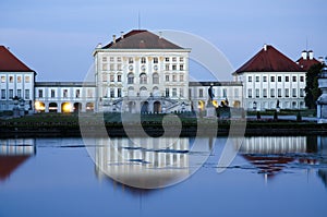 Nyphenberg Palace in Munich at dusk