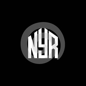 NYR letter logo design on BLACK background. NYR creative initials letter logo concept. NYR letter design