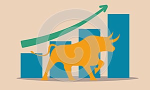 Nyse bull market on coronavirus growth trend. Indicator investment for stock market and crisis vector illustration concept.