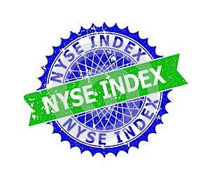 NYSE INDEX Bicolor Rosette Corroded Stamp photo