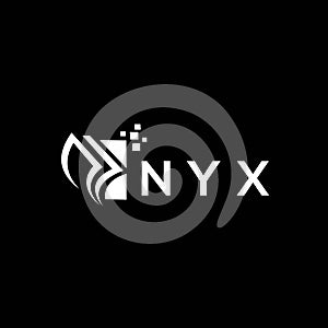 NYX credit repair accounting logo design on BLACK background. NYX creative initials Growth graph letter logo concept. NYX business
