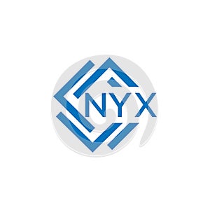 NYX letter logo design on white background. NYX creative circle letter logo concept.