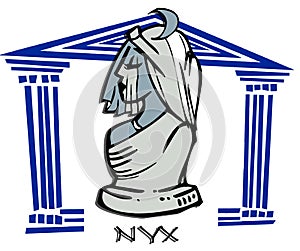 Nyx,night, Greek Goddess Cartoon