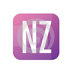 NZ Letter Logo Design With Simple style