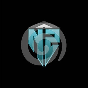 NZ Logo Shield Blue Light Style Design