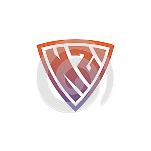 NZ Logo Shield Monogram Gradient Style Design