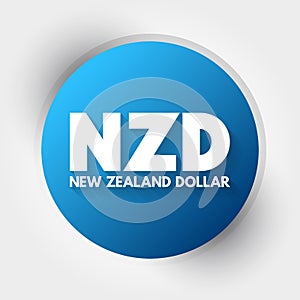NZD - New Zealand Dollar acronym, concept background