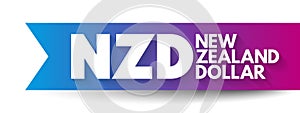 NZD - New Zealand Dollar acronym, concept background