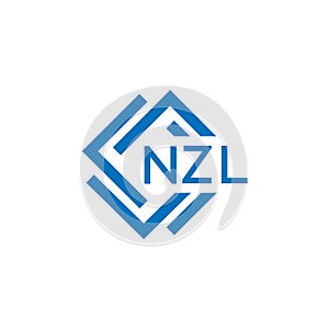 NZL letter logo design on white background. NZL creative circle letter logo concept photo