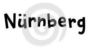 `NÃÂ¼rnberg` hand drawn vector lettering in German, it`s German name of Nuremberg. photo