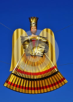 Nuremberg Christkindl floating in the sky