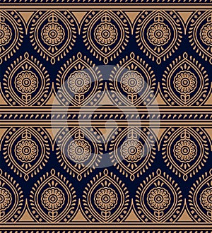 Seamless vector traditonal indian pattern. seamless template in swatch panel. design for textile, print, woodblock