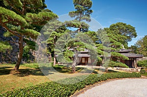 O-bansho guardhouse in the Imperial Palace garden. Tokyo. Japan