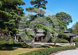 O-bansho guardhouse in the Imperial Palace garden. Tokyo. Japan