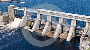 O'Brien's Bridge water dam, Clare Ireland -May,28, 2022,Parteen Weir