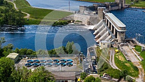 O'Brien's Bridge water dam, Clare Ireland -May,28, 2022,Parteen Weir