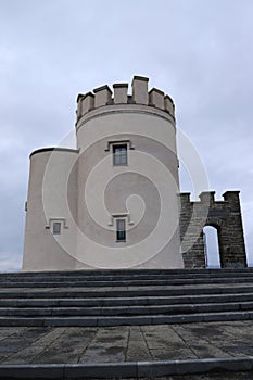 O’Brien’s Tower at Cliffs of Moher - dawn view - Northern Ireland - Irish travel - popular tourist attraction