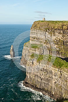 O'Briens Tower on the cliffs of Moher in Ireland.