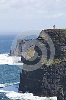 O' Briens Tower looks out over Cliffs of Moher, County Clare