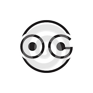 O G letter circle logo design vector