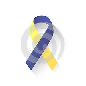 World Down Syndrome Day, yellow and blue, vector.