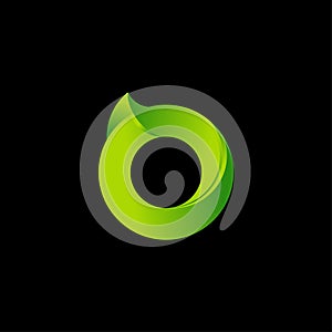 O Letter Eco Friendly Green Logo and Icon Design Vector