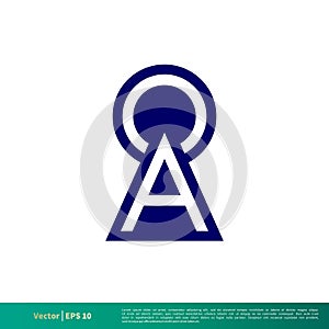 O A Letter Keyhole Icon Vector Logo Template Illustration Design. Vector EPS 10.