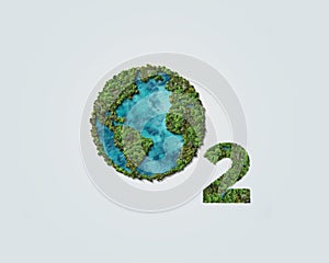 O2 - oxygen symbol. Nature concept design