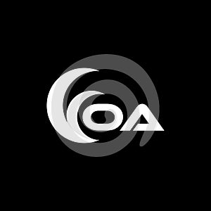 OA letter logo design on black background.OA creative initials letter logo concept.OA letter design photo