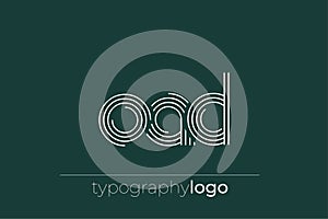 OAD modern geometric typography logo