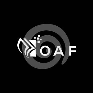 OAF credit repair accounting logo design on BLACK background. OAF creative initials Growth graph letter logo concept. OAF business