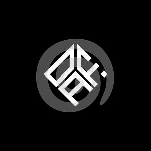 OAF letter logo design on black background. OAF creative initials letter logo concept. OAF letter design