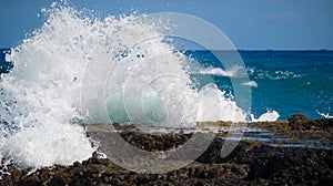 Oahu`s South Shore Wave Break