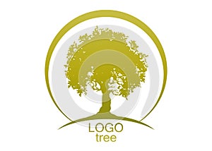 Vector silhouette tree icon isolated on white background. Tree concept logo design