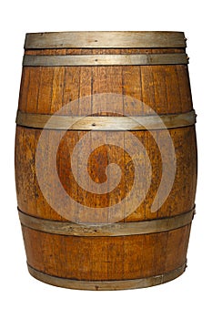 Oak Barrel on White