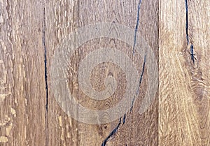 Oak boards with fibers and knots. Wood texture