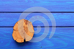 Oak cracked split on navy blue wooden table